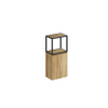 Thebalux Half hoge kast 1x deur met mat zwart frame en 2x inleg hout greeplijst links draaiend SW840764