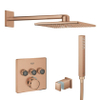 GROHE Smartcontrol Regendoucheset Inbouw - inbouwboxen - antraciet knoppen - hoofddouche vierkant - staafhanddouche - brushed warm sunset SW1558089