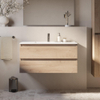 Brauer Core Series badkamermeubelset - 100x45x52cm - wastafel Frost - forest wheat SW1601159