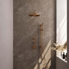 BRAUER Copper Edition inbouw regendoucheset – Ø30 cm hoofddouche – 40 cm gebogen wandarm – staafhanddouche – glijstang 70 cm SW538398