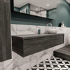ENSEMBLE DE MEUBLE MONDIAZ LUSH - 150cm - 2 tiroirs - lavabo BARCO - vasque à droite - 1 trou de robinet - anthracite SW409705