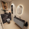 MONDIAZ TURE-DLUX meuble WC 100 cm Smoke. EDEN lavabo Lava position milieu. Avec 1 trou de robinet. SW1104092