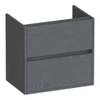 BRAUER Adore meuble sous-lavabo peu profond - 60x39x55cm - 2 tiroirs à fermeture amortie - sans poignée - 1 découpe pour siphon - Timber Grey SW1198432