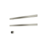 Hotbath &MORE Handdoekradiator - 80x38cm - vierkant - 2 stangen - horizontaal - met schakelaar - geborsteld nikkel (RVS) SW1245758