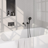 BRAUER Stripe Mitigeur thermostatique bain - boutons-poussoirs - SET 04 - encastré - bec - douchette 3 positions - flexible de douche - coude mural - gunmetal brossé PVD SW1434996
