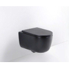 FugaFlow Eccelente Pietra Swirl Ensemble WC suspendu - 36,5x53,0cm - chasse profonde - sans rebord - abattant slim à fermeture douce - noir mat SW1469379