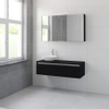 Bruynzeel Giro badmeubelset 49x120x46cm 1 wasbak 1 lade met spiegelkast met softclose composite zwart eiken SW384252 Bruynzeel Giro badmeubelset 49x120x46cm 1 wasbak 1 lade met spiegelkast met softclose composite zwart eiken SW384252