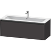 Duravit Ketho.2 Wastafelonderbouwkast - met 1 lade - voor enkele wastafel - 121x48x44cm - met greep antraciet - grafiet supermat SW772954