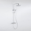 Fortifura Calvi Colonne de douche thermostatique - pomme de douche 30cm - flexible lisse - douchette ronde - chrome SW1204422