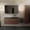 Mondiaz AIVY Ensemble de meuble - 120x45x50cm - 0 trous de robinet - 1 vasque Urban Solid surface - Droite - 2 tiroirs - avec miroir - Melamine Mocha SW892425