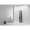 Aloni Douchewand - 100x200cm - afgeronde hoeken - rookglas - veiligheidsglas - 6mm - handdoekhouder - zwart mat SW1418826