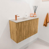 Mondiaz JOYA-DLUX 71.6cm toiletmeubel - ronding rechts kleur Oak - Wastafel FAYE positie Links 1 kraangat kleur Ostra. SW1422229
