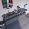 Mondiaz ALAN-DLUX Ensemble de meuble - 200cm - meuble Plata mat - 2 tiroirs - Lavabo Cloud Lava suspendu - vasque Gauche - 1 trou de robinet SW808484