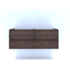 H&R Badmeubelen Infinity wastafelkast met 3D-front - 4 laden - greeploos met greeplijst in kleur meubel - 140 x 55 x 45 cm - dark oak SW911100