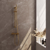 Brauer Gold Edition Ensemble de douche thermostatique avec barre curseur et douchette Stylo 1 jet flexible lisse 150cm Or brossé PVD SW1164646