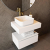 Mondiaz TOP 46 Plan sous vasque - 50x46x12cm - compatible comme plan de meuble - solid surface - Talc SW1024645