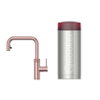 Quooker BE Flex Square Robinet d'eau bouillante - bec pivotant et extractible - réservoir Combi - Eau chaude / bouillante - cuivre rose SW1419605