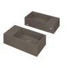 INK Versus fontein - 36x18x9cm - kom rechts - zonder kraangat - mat quartz beton (grijs) SW157966