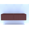 H&R badmeubelen Juice Wastafelonderkast - 180x45x40cm - afgeronde hoeken - 3D-front - 2 lades - geïntegreerde greep - terra mat SW867720