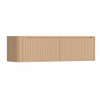 H&R Badmeubelen Juice Wastafelonderkast - 160x45x40cm - linkerhoek afgerond - 3D-front - 2 lades - geïntegreerde greep - peach SW1260325