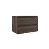 Saniclass Chacito Meuble de salle de bain - 100x40x55cm - peu profond - 2 tiroirs - sans poignée - lavabo brillant blanc - 1 trou de robinet - noyer SW1441440