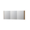 INK SPK1 Spiegelkast - 160x14x60cm - 3 deuren - dubbelzijdige Spiegel - schakelaar en stopcontact - MDF Fineer Ash grey SW439732