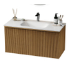 Saniclass Terra Wastafelonderkast - 100cm - 2 lades - ribbel front - sandwood SW1174092