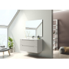 Saniclass Prime Balance Meuble de salle de bain - 100x55x45cm - 1 vasque ovale en céramique blanc - 1 trou de robinet - 2 tiroirs - miroir rectangulaire - mat cotton (beige) SW916188