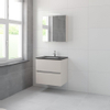 Bruynzeel Miko badmeubelset 66.5x71x51cm 1 kraangat 1 wasbak 2 lades met spiegelkast met softclose kasjmier grijs SW384537 Bruynzeel Miko badmeubelset 66.5x71x51cm 1 kraangat 1 wasbak 2 lades met spiegelkast met softclose kasjmier grijs SW384537