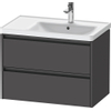 Duravit ketho meuble sous 2 vasques avec 2 tiroirs pour vasque à droite 78.4x45.5x54.9cm avec poignées anthracite graphite mat SW772099