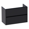 Saniclass Nexxt Small onderkast 80.2x39.1x55cm greeploos 2 lades met softclose MFC Black Wood SW72241 Saniclass Nexxt Small onderkast 80.2x39.1x55cm greeploos 2 lades met softclose MFC Black Wood SW72241