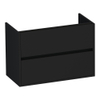 BRAUER Adore meuble sous-lavabo peu profond - 80x39x55cm - 2 tiroirs à fermeture douce - sans poignées - 1 découpe pour siphon - noir mat SW1198455
