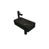 Ink Versus fonteinset – 36x18x9 cm – porselein zwart mat – kraangat links – mat zwarte kraan SW493367