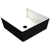 Thebalux vasque à poser en céramique Pisa carrée 37 x 37 extérieur noir mat intérieur blanc SW717300