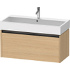 Duravit Ketho.2 Wastafelonderbouwkast - met 1 lade - 98.4x46x44cm - met greep antraciet - natuur eiken mat SW772273