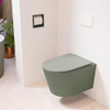 Mondiaz LAVIE hangtoilet – spoelrandloos – 36 x 53 cm – met softclose zitting – Army (groen), zitting Smoke (lichtbruin) SW1208725