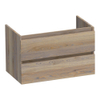 Saniclass Solution Wastafelonderkast - 80x46x50cm - 2 softclose greeploze lades - 1 sifonuitsparing - hout - Vintage oak SW393192