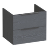 BRAUER Elevate meuble sous-lavabo 60 sans poignées rapportées 2 tiroirs à fermeture en douceur et 1 découpe pour siphon - Timber Grey SW1200157