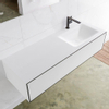 Mondiaz Lagom Meuble avec 1 tiroir 130x30x45cm vasque Cloud droite 1 trou de robinet Solid Surface Urban SW409184