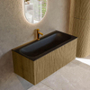Mondiaz KURVE Ensemble de meuble de salle de bains - 100x46x40cm - 1 tiroir - lavabo solid surface - centre - 1 trou de robinet - Dusk SW1415125