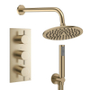 Crosswater MPRO ensemble de douche pluie encastré – douche de tête Ø 20 cm – douchette bâton – 3 leviers – laiton brossé SW1472643