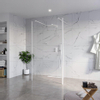 Fortifura Galeria Douche à l'italienne - 110x200cm - verre clair - anticalcaire - verre de sécurité 8mm - 2 parois latérales 40cm - avec bras muraux et profilés d'angle - Blanc mat SW993134