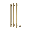 Hotbath &MORE Handdoekradiator - 57x115cm - vierkant - 3 stangen - verticaal - met schakelaar - PVD - geborsteld messing (goud) SW1245839
