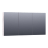 BRAUER Plain Spiegelkast - 140x70x15cm - 3 links- en rechtsdraaiende spiegeldeuren MFC - Birch SW499544