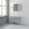 Bruynzeel Roma badmeubelset 100x60.5x46cm met softclose inclusief spiegelkast fjord groen SW384853 Bruynzeel Roma badmeubelset 100x60.5x46cm met softclose inclusief spiegelkast fjord groen SW384853