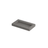 INK Pitch wastafel - 80x45x9cm - 1 wasbak - 0 kraangaten - drain keramiek Armani grey mat SW693287