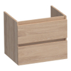 BRAUER Joy meuble sous-lavabo 60 2 tiroirs softclose - sans poignée - 1 découpe pour siphon - chêne massif - lattes de chêne naturel SW393138