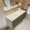 Mondiaz VICA-DLUX ensemble de meuble de salle de bain - 120cm - meuble sous-vasque armée - 2 tiroirs - lavabo encastré nuage milieu - 1 trou de robinet - miroir modèle spot - version XL 60cm haut - opalo SW1099034