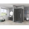 Van Rijn Products ST08 Paroi fixe - 110x200cm - verre fumé gris - épaisseur 8mm - profil mural - Chrome SW956411