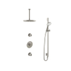 Hotbath Buddy IBS - Regendoucheset - 30cm plafondarm - 30cm ronde hoofddouche - 3 standen handdouche - glijstang - 2 stopkranen - geborsteld nikkel (RVS) SW298874